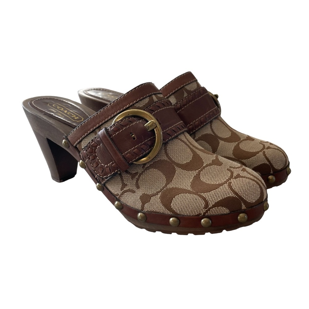 Coach Willow Monogram Heeled Mule Clogs